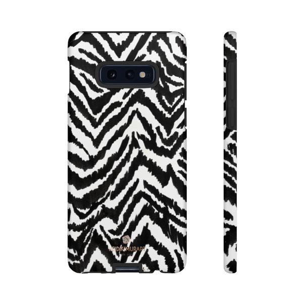 White Tiger Stripe Phone Case, Animal Print Best Tough Designer Phone Case -Made in USA-Phone Case-Printify-Samsung Galaxy S10E-Matte-Heidi Kimura Art LLC