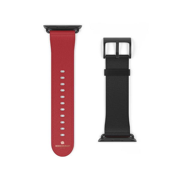 Burgundy Red Black Dual Color 38mm/42mm Watch Band For Apple Watch- Made in USA-Watch Band-Heidi Kimura Art LLC