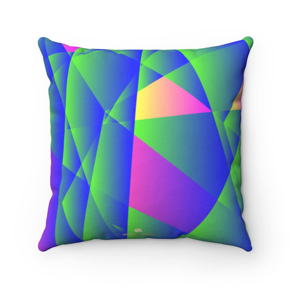 Geometric Diamond Purple Blue Print Pillow Spun Polyester Square Pillow- Made in USA-Pillow-14" x 14"-Heidi Kimura Art LLC
