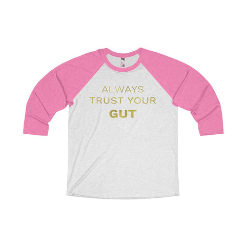 Motivational Unisex Tee, Tri-Blend 3/4 Raglan T-Shirt With Inspirational Quote -Made in USA-Long-sleeve-S-Vintage Pink / Heather White-Heidi Kimura Art LLC