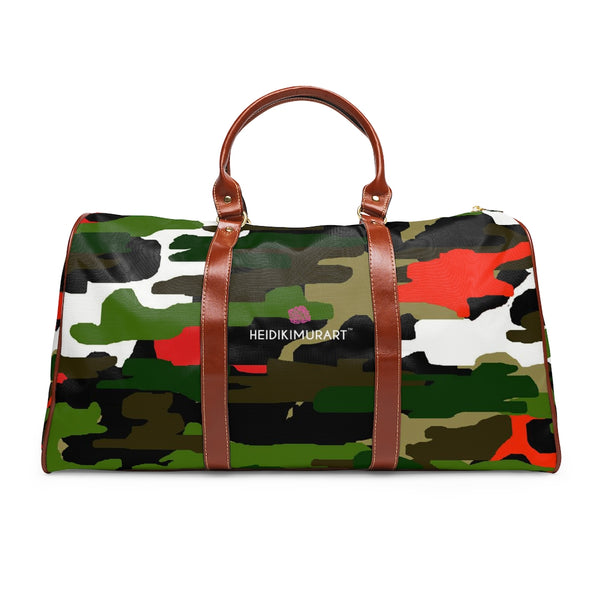 Green Camo Waterproof Travel Bag