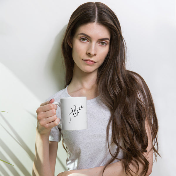 Personalized Tea Mug, Custom Name, White Glossy 11 Oz./ 15 Oz. Coffee Cup-Made in USA-Mug-Heidi Kimura Art LLC