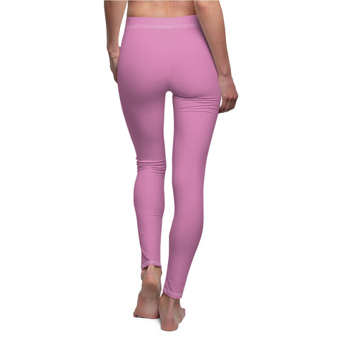 Pink Solid Color Print Women's Dressy Long Casual Leggings- Made in USA-All Over Prints-White Seams-M-Heidi Kimura Art LLC Pink Solid Color Ladies' Tights, Best Solid Colorful Casual Tights, Pink Fancy Fashion Tights, Modern Minimalist Solid Color Women's Casual Leggings - Made in USA (US Size: XS-2XL)