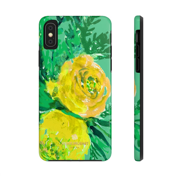 Yellow Rose Phone Case, Floral Print Case Mate Tough Phone Cases-Made in USA - Heidikimurart Limited 