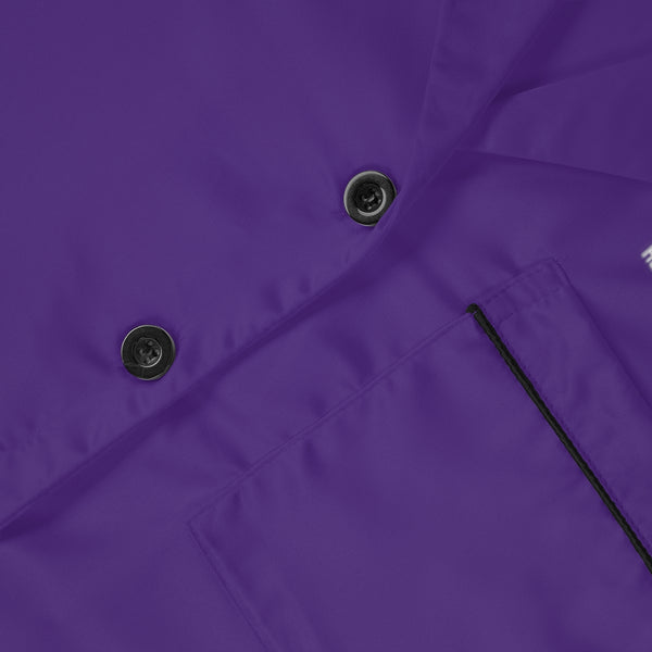 Dark Purple Women's Satin Pajamas, Luxury Premium Solid Color Loungewear For Women