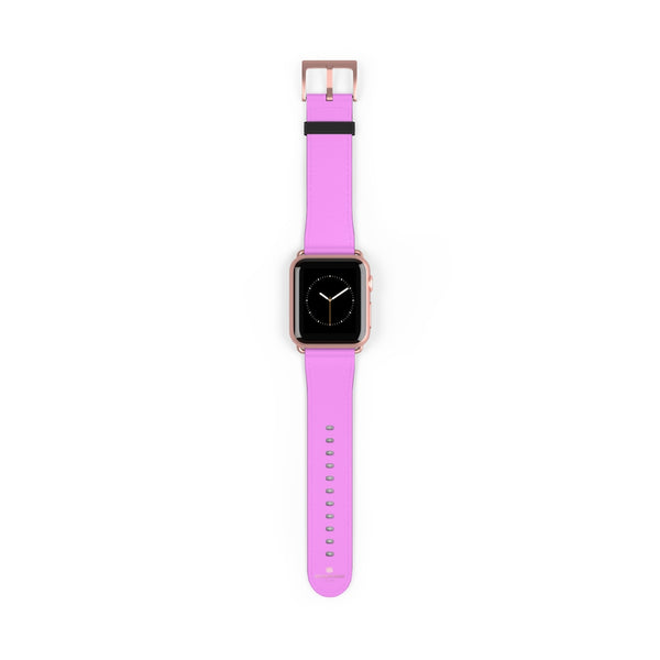 Pink Solid Color Print 38mm/42mm Watch Band Strap For Apple Watches- Made in USA-Watch Band-38 mm-Rose Gold Matte-Heidi Kimura Art LLC