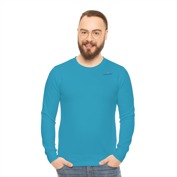 Blue Color Lightweight Men's Sweatshirt, Solid Color Men's Shirt