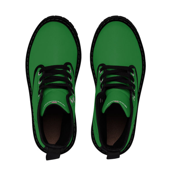 Emerald Green Men's Canvas Boots, Solid Color Best Designer Winter Boots For Men (US Size: 7-10.5)