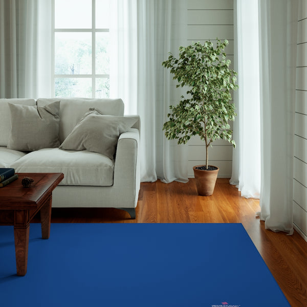 Dark Blue Color Dornier Rug, Solid Blue Color Modern Basics Essential Premium Best Designer Durable Woven Skid-Resistant Premium Polyester Indoor Carpet Area Rug - Printed in USA (Size: 20"x32"(1'-8"x2'-8"), 35"×63"(2'-11"x5'-3"), 63"×84"(5'-3"x7'-0"))
