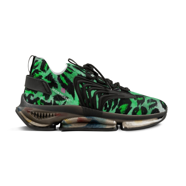Green Leopard Men's Shoes, Best Comfy Animal Print Men's Mesh Sports Sneakers Shoes (US Size: 5-12)