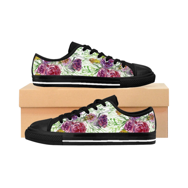 Flower Rose Printed Women's Sneakers