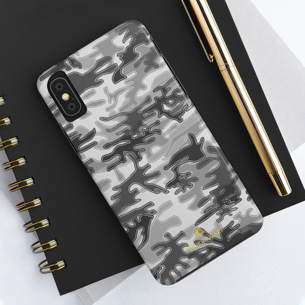 Grey Camo Print iPhone Case, Army Camoflage Case Mate Tough Phone Cases-Phone Case-Printify-Heidi Kimura Art LLC