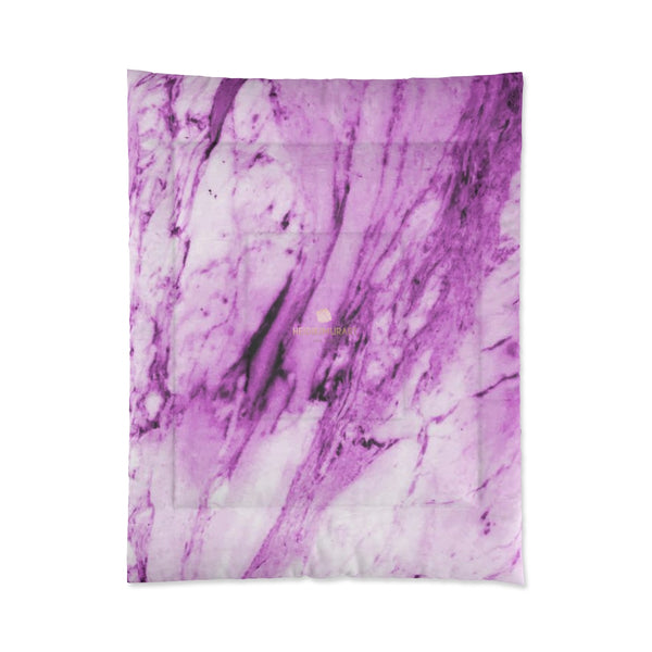 Pink White Marble Print Luxury Designer Best Comforter For King/Queen/Full/Twin-Comforter-68x88-Heidi Kimura Art LLC