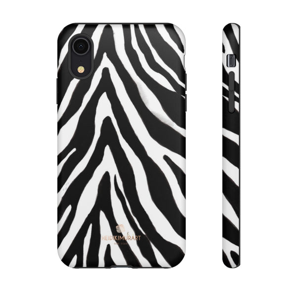 Zebra Stripe Phone Case, Animal Print Tough Designer Phone Case -Made in USA-Phone Case-Printify-iPhone XR-Matte-Heidi Kimura Art LLC