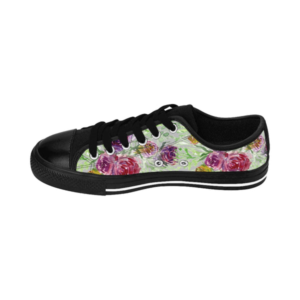 Cute Floral Rose Women's Sneakers, Flower Print Designer Low Top Women's Canvas Bright Best Quality Premium Fashion Casual Sneakers Tennis Running Athletic Shoes (US Size: 6-12) Floral Sneakers, Women's Fashion Canvas Sneakers Shoes Colorful Rose Print Tennis Shoes, Floral Sneakers & Athletic Shoes, Women's Floral Shoes, Floral Shoe For Women, Floral Canvas Sneakers, Sneakers With Flowers Print On Them, Floral Sneakers Womens