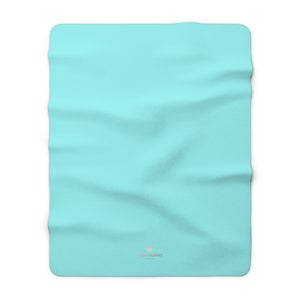 Light Blue Solid Color Print Designer Cozy Sherpa Fleece Blanket-Made in USA-Blanket-60" x 80"-Heidi Kimura Art LLC