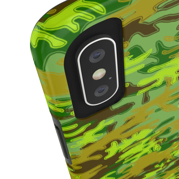 Cool Green Camo iPhone Case, Case Mate Tough Samsung Galaxy Phone Cases-Phone Case-Printify-Heidi Kimura Art LLC