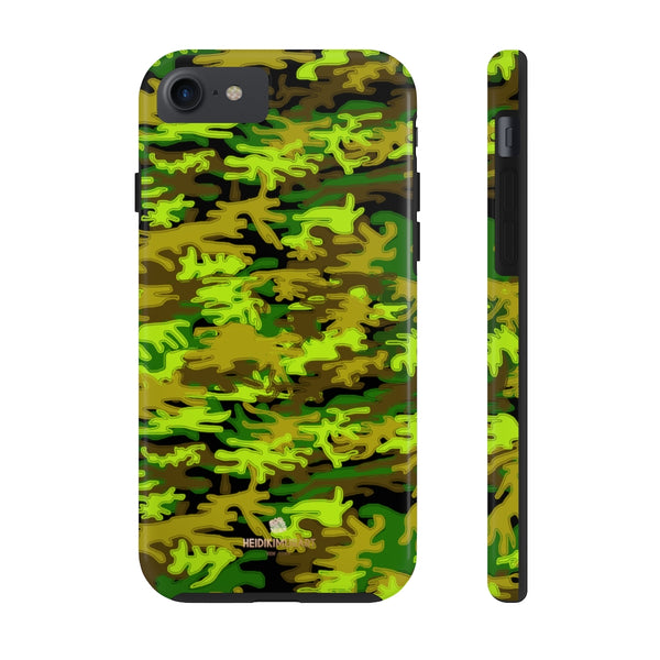 Black Green Camo iPhone Case, Case Mate Tough Samsung Galaxy Phone Cases-Phone Case-Printify-iPhone 7, iPhone 8 Tough-Heidi Kimura Art LLC