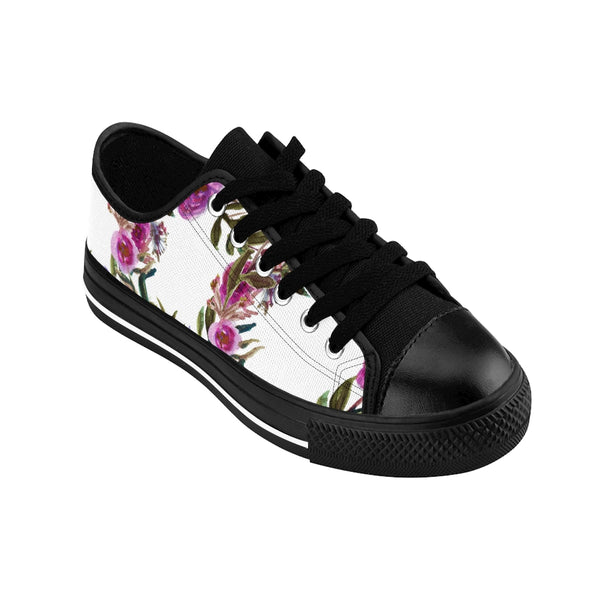 Purple Rose Print Women's Sneakers