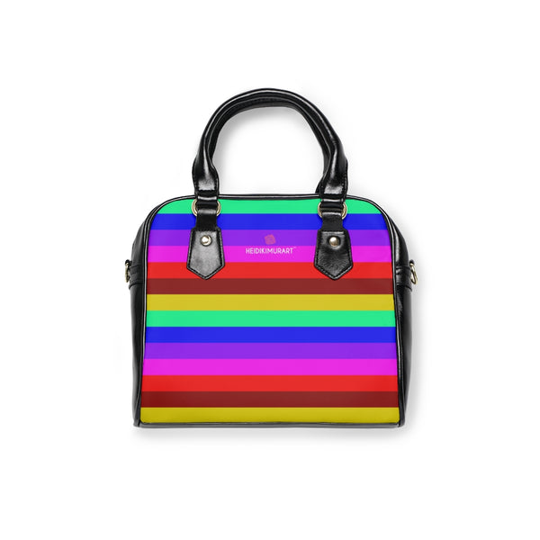 Rainbow Striped Shoulder Handbag