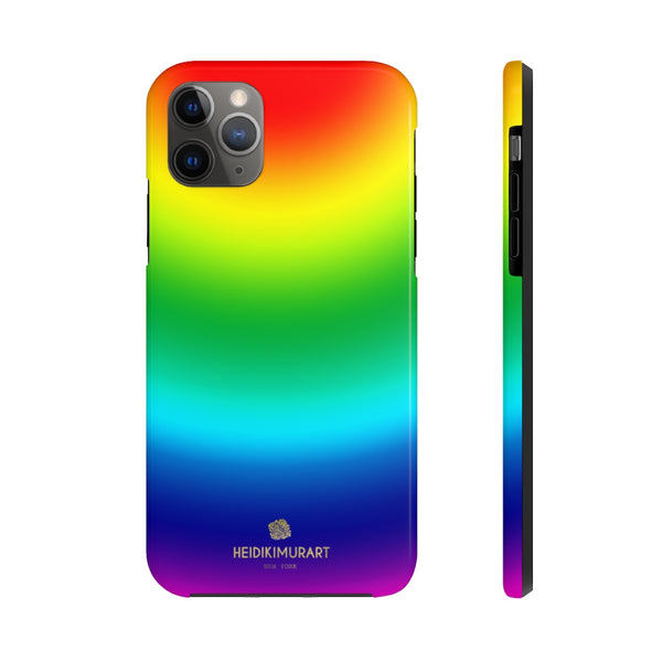 Rainbow Ombre Print Phone Case, Gay Pride Case Mate Tough Phone Cases-Made in USA - Heidikimurart Limited 