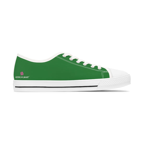 Emerald Green Ladies' Sneakers, Solid Color Women's Low Top Sneakers (US Size: 5.5-12)