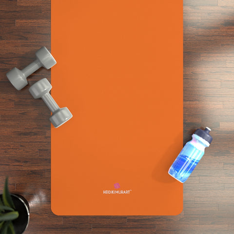 Bright Orange Rubber Yoga Mat - Printed in USA (Size: 24” x 68”)