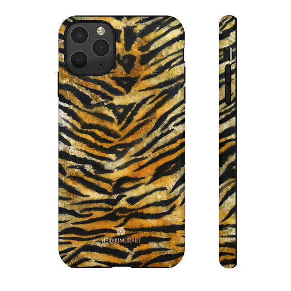 Tiger Stripe Print Phone Case, Animal Print Tough Designer Phone Case -Made in USA-Phone Case-Printify-iPhone 11 Pro Max-Glossy-Heidi Kimura Art LLC