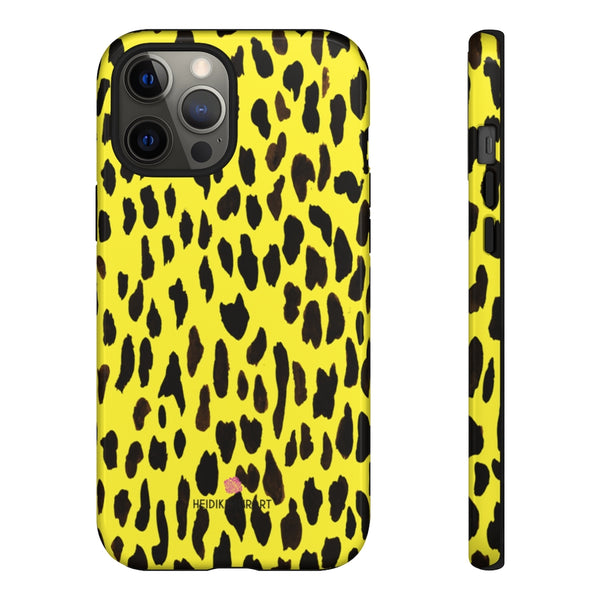 Yellow Leopard Designer Tough Cases, Animal Print Best Case Mate iPhone Samsung Case-Made in USA - Heidikimurart Limited 