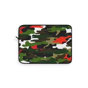 Red Green Camo Military Army Print 12",13",15" Computer Bag Laptop Sleeve- Made in USA-Laptop Sleeve-15"-Heidi Kimura Art LLC