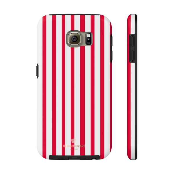 Red Striped iPhone Case, Designer Case Mate Tough Samsung Galaxy Phone Cases-Phone Case-Printify-Samsung Galaxy S6 Tough-Heidi Kimura Art LLC