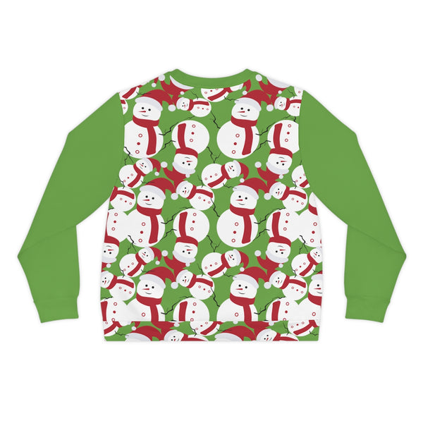 Christmas Snowman Green Lightweight Sweatshirt, Men's Christmas Shirt