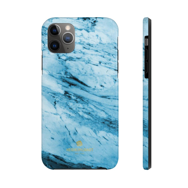 Blue Marble Print Phone Case, Designer Case Mate Tough Phone Cases-Made in USA - Heidikimurart Limited 