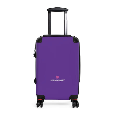 Dark Purple Color Cabin Suitcase, Carry On Polycarbonate Front and Hard-Shell Durable Small 1-Size Carry-on Luggage With 2 Inner Pockets & Built in Lock With 4 Wheel 360° Swivel and Adjustable Telescopic Handle - Made in USA/UK (Size: 13.3" x 22.4" x 9.05", Weight: 7.5 lb) Unique Cute Carry-On Best Personal Travel Bag Custom Luggage - Gift For Him or Her 