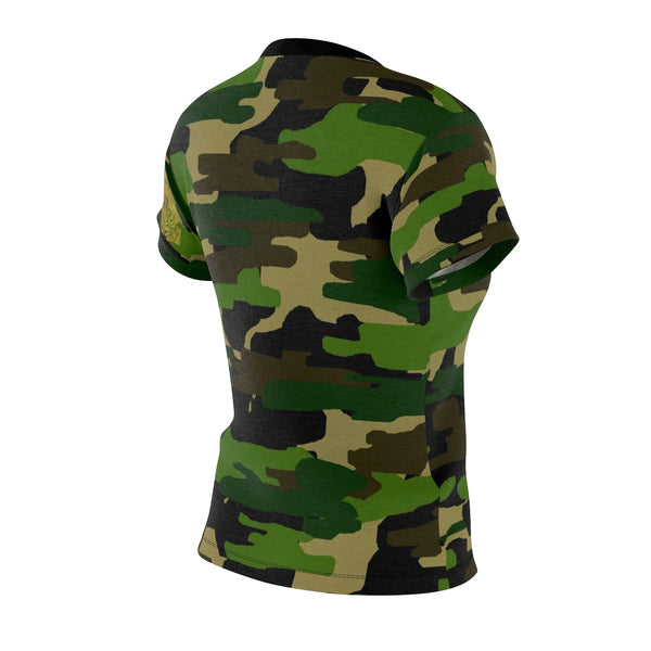 Women's Camouflage Military Army Print Crew Neck Tee - Made in USA (Size XS-2XL)-T-Shirt-Heidi Kimura Art LLC