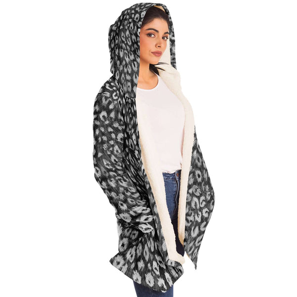 Grey Leopard Print Unisex Jacket - Heidikimurart Limited 