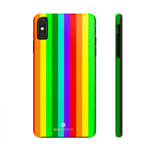 Rainbow Stripe Gay Pride iPhone Case, Case Mate Tough Samsung Galaxy Phone Cases-Phone Case-Printify-iPhone XS MAX-Heidi Kimura Art LLC