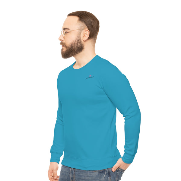 Blue Color Lightweight Men's Sweatshirt, Solid Color Men's Shirt