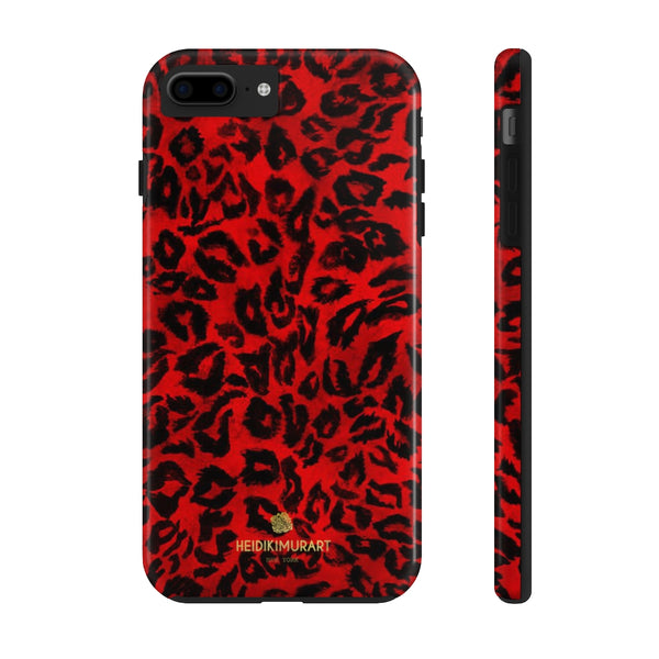 Red Leopard Print Phone Case, Animal Print Case Mate Tough Phone Cases-Made in USA - Heidikimurart Limited 