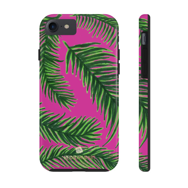 Hot Pink Tropical Print Phone Case, Palm Leaf Case Mate Tough Phone Cases-Made in USA - Heidikimurart Limited 