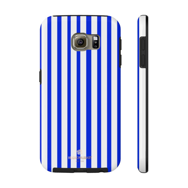 Blue Striped iPhone Case, Designer Case Mate Tough Samsung Galaxy Phone Cases-Phone Case-Printify-Samsung Galaxy S6 Tough-Heidi Kimura Art LLC