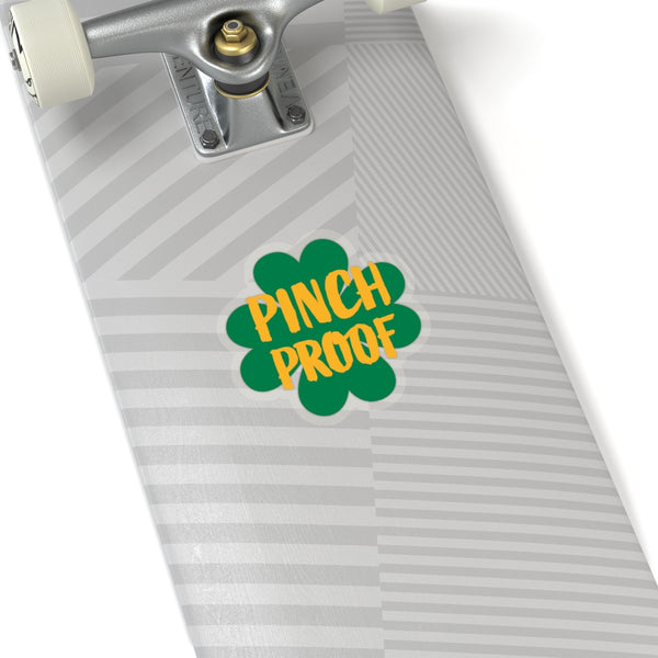 Pinch Proof Print Green Clover Leaf Print St. Patrick's Day Kiss-Cut Stickers- Made in USA-Kiss-Cut Stickers-Heidi Kimura Art LLC