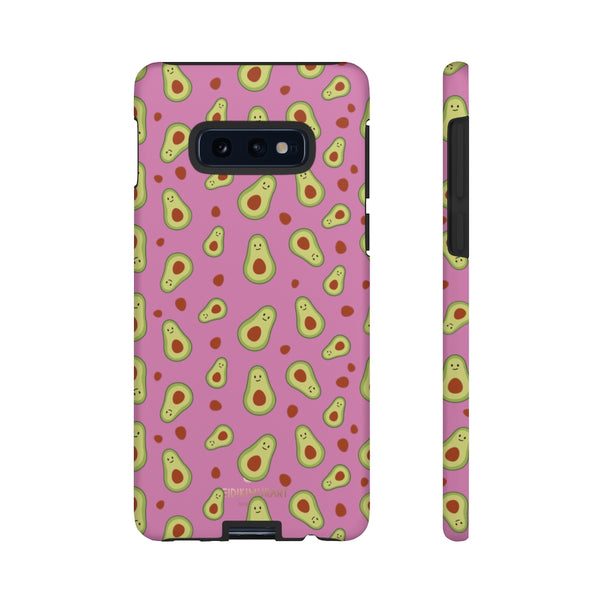 Pink Avocado Print Phone Case, Tough Designer Phone Case For Vegan Lovers -Made in USA-Phone Case-Printify-Samsung Galaxy S10E-Matte-Heidi Kimura Art LLC
