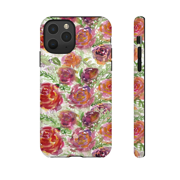 Pink Rose Floral Phone Case, Flower Print Tough Designer Phone Case -Made in USA-Phone Case-Printify-iPhone 11 Pro-Glossy-Heidi Kimura Art LLC