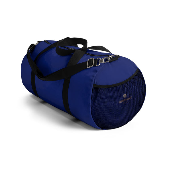 Military Blue Solid Color All Day Small Or Large Size Duffel Bag, Made in USA-Duffel Bag-Heidi Kimura Art LLC