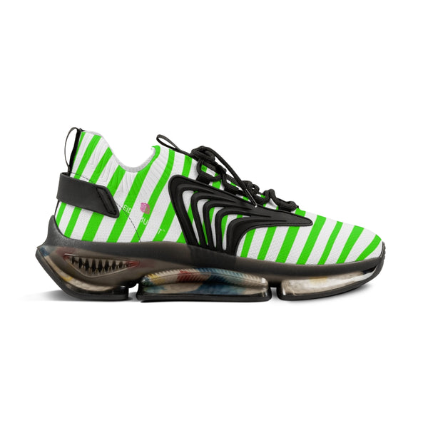 Green Striped Print Men's Shoes, Modern Minimalist Stripes Print Best Comfy Men's Mesh-Knit Designer Premium Laced Up Breathable Comfy Sports Sneakers Shoes (US Size: 5-12)&nbsp;Mesh Athletic&nbsp;Shoes, Mens Mesh Shoes,&nbsp;Mesh Shoes Men,&nbsp;Men's Classic Low Top Mesh Sneaker, Men's Breathable Mesh Shoes, Mesh Sneakers Casual Shoes&nbsp;