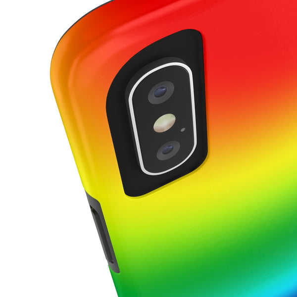 Rainbow Ombre Print Phone Case, Gay Pride Case Mate Tough Phone Cases-Made in USA - Heidikimurart Limited 