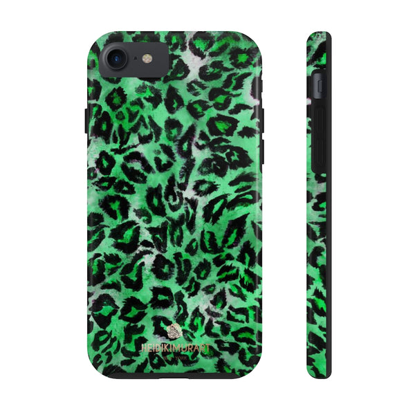 Green Leopard Print Phone Case, Animal Print Case Mate Tough Phone Cases-Made in USA - Heidikimurart Limited 