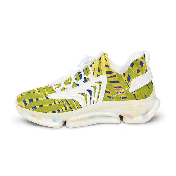 Yellow Palm Leaves Men's Shoes, Yellow Blue Palm Tropical Leaves Print Best Comfy Men's Mesh-Knit Designer Premium Laced Up Breathable Comfy Sports Sneakers Shoes (US Size: 5-12) Mesh Athletic&nbsp;Shoes, Mens Mesh Shoes,&nbsp;Mesh Shoes Men,&nbsp;Men's Classic Low Top Mesh Sneaker, Men's Breathable Mesh Shoes, Mesh Sneakers Casual Shoes&nbsp;