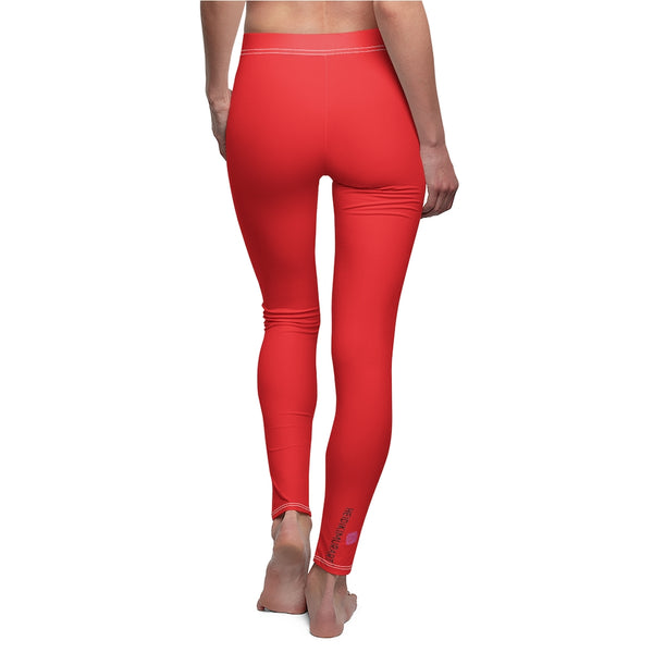 Bright Red Color Casual Leggings